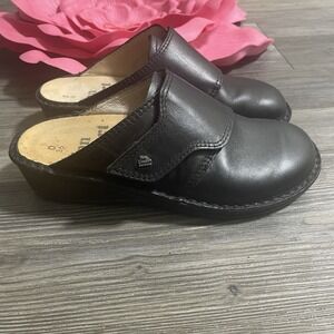 FINN COMFORT Aussee Shoes 36 D US 5.5-6 Mules Black Nappa Leather Germany